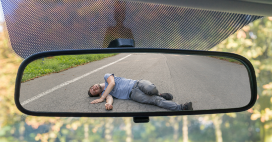 Man in a car accident