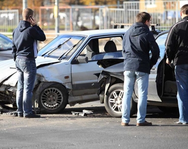 People standing around after an accident