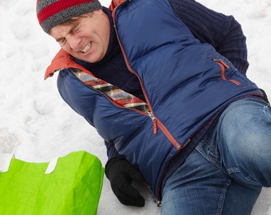 Snow slip and fall